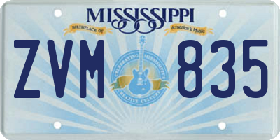 MS license plate ZVM835