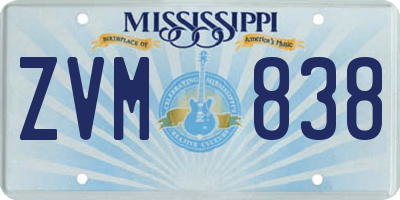 MS license plate ZVM838