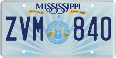 MS license plate ZVM840