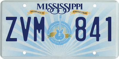 MS license plate ZVM841