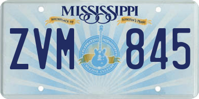 MS license plate ZVM845