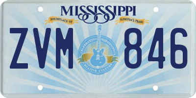 MS license plate ZVM846