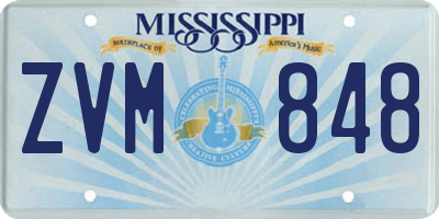 MS license plate ZVM848
