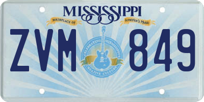 MS license plate ZVM849