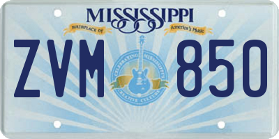 MS license plate ZVM850