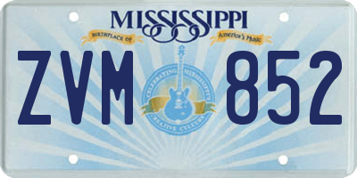 MS license plate ZVM852