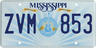 MS license plate ZVM853
