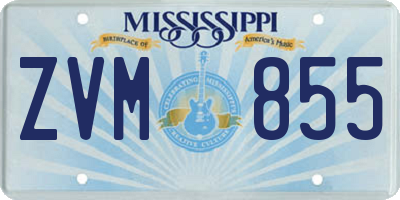 MS license plate ZVM855