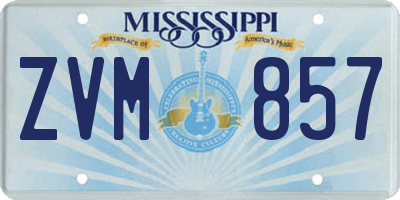 MS license plate ZVM857