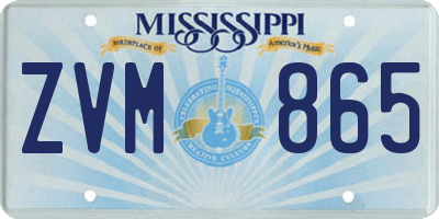MS license plate ZVM865