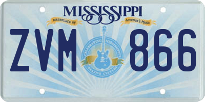 MS license plate ZVM866