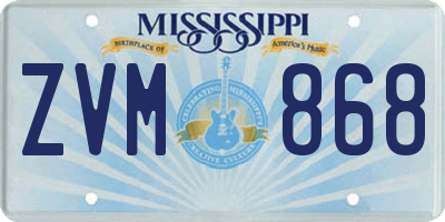 MS license plate ZVM868