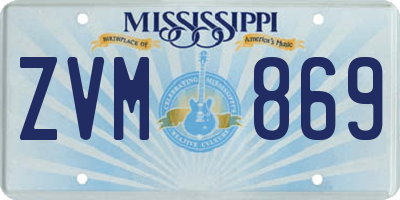 MS license plate ZVM869
