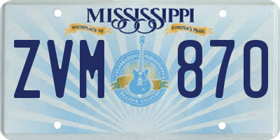 MS license plate ZVM870