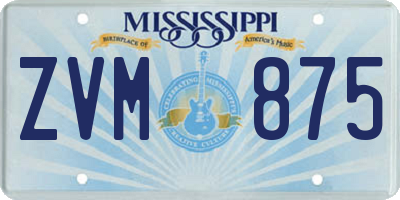 MS license plate ZVM875