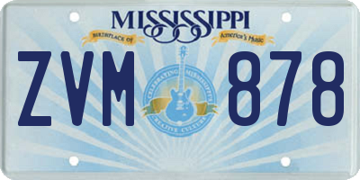 MS license plate ZVM878