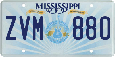 MS license plate ZVM880