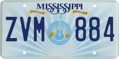 MS license plate ZVM884