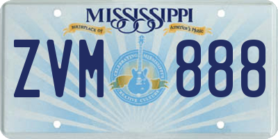 MS license plate ZVM888