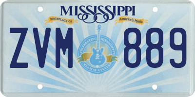 MS license plate ZVM889