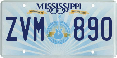 MS license plate ZVM890