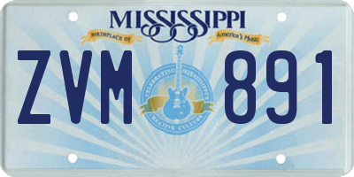 MS license plate ZVM891