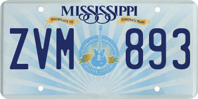 MS license plate ZVM893