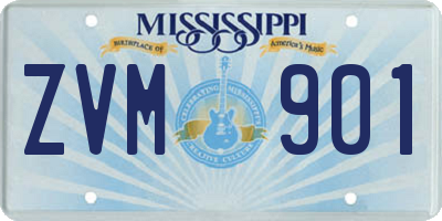 MS license plate ZVM901
