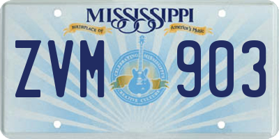 MS license plate ZVM903