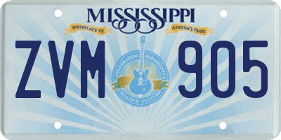 MS license plate ZVM905