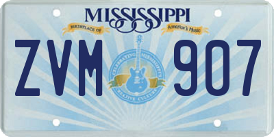 MS license plate ZVM907