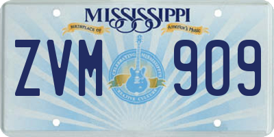MS license plate ZVM909