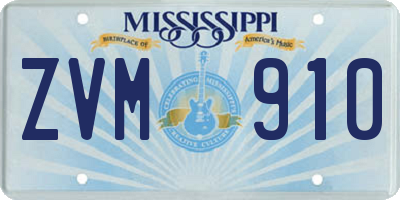 MS license plate ZVM910