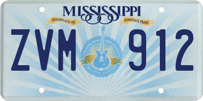 MS license plate ZVM912