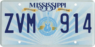 MS license plate ZVM914