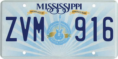 MS license plate ZVM916
