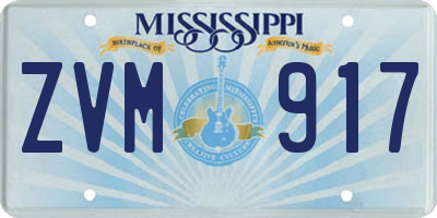 MS license plate ZVM917
