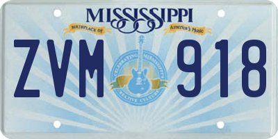 MS license plate ZVM918