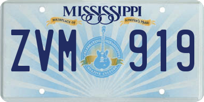 MS license plate ZVM919