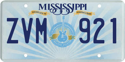 MS license plate ZVM921