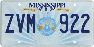 MS license plate ZVM922