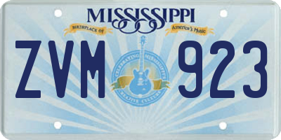 MS license plate ZVM923