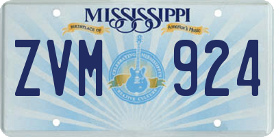 MS license plate ZVM924