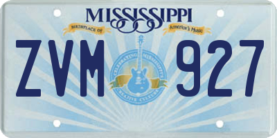 MS license plate ZVM927