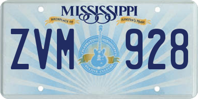 MS license plate ZVM928