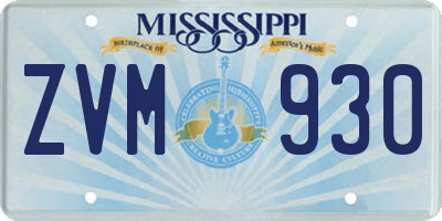MS license plate ZVM930