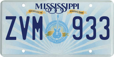 MS license plate ZVM933