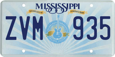MS license plate ZVM935
