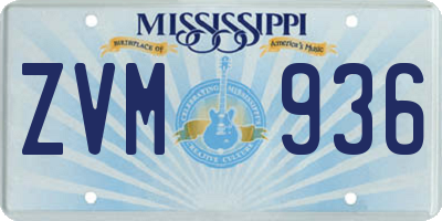 MS license plate ZVM936