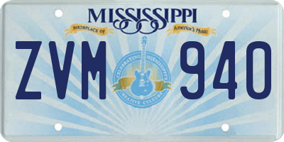 MS license plate ZVM940